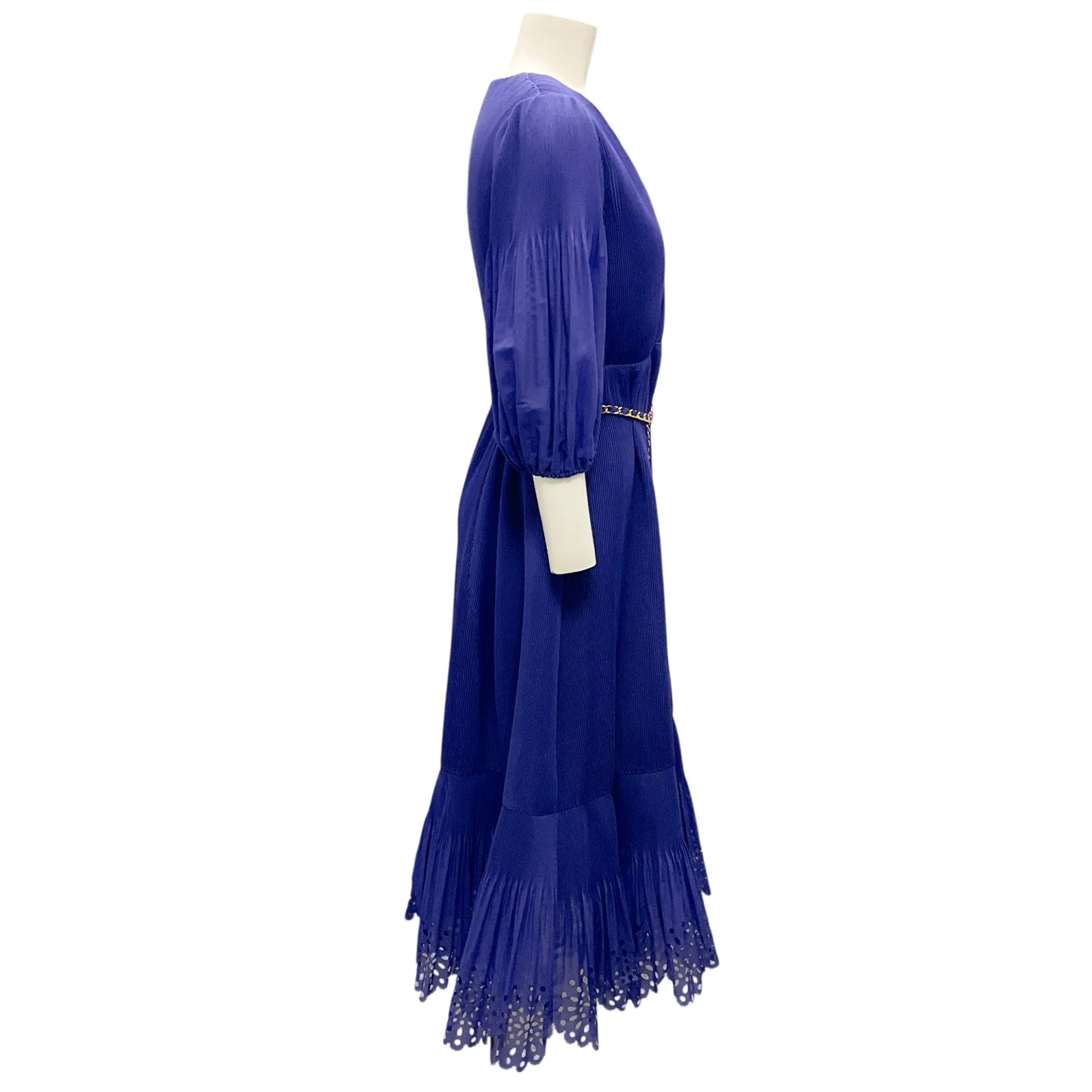 Zimmermann Purple Fine-Pleated Midi Dress