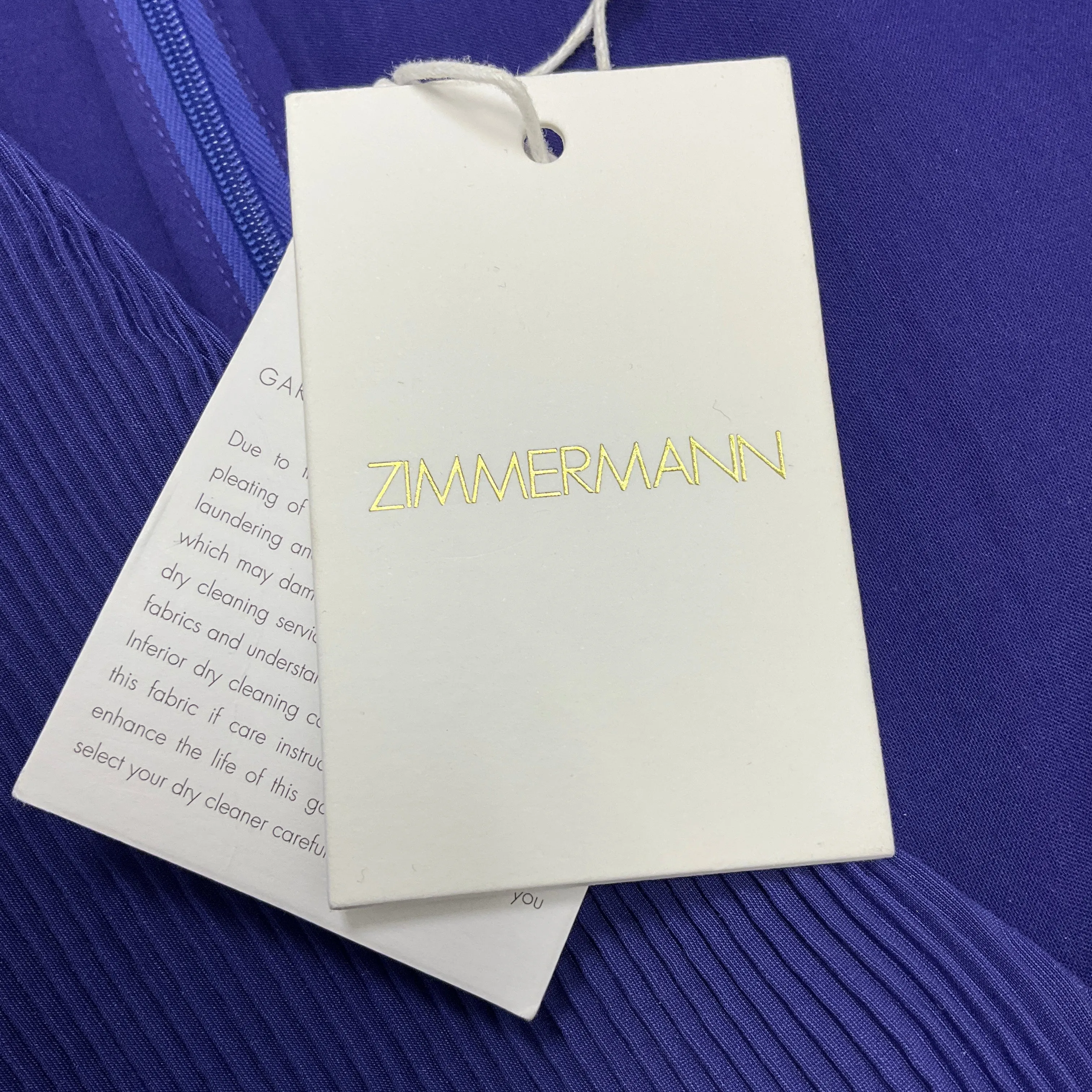 Zimmermann Purple Fine-Pleated Midi Dress