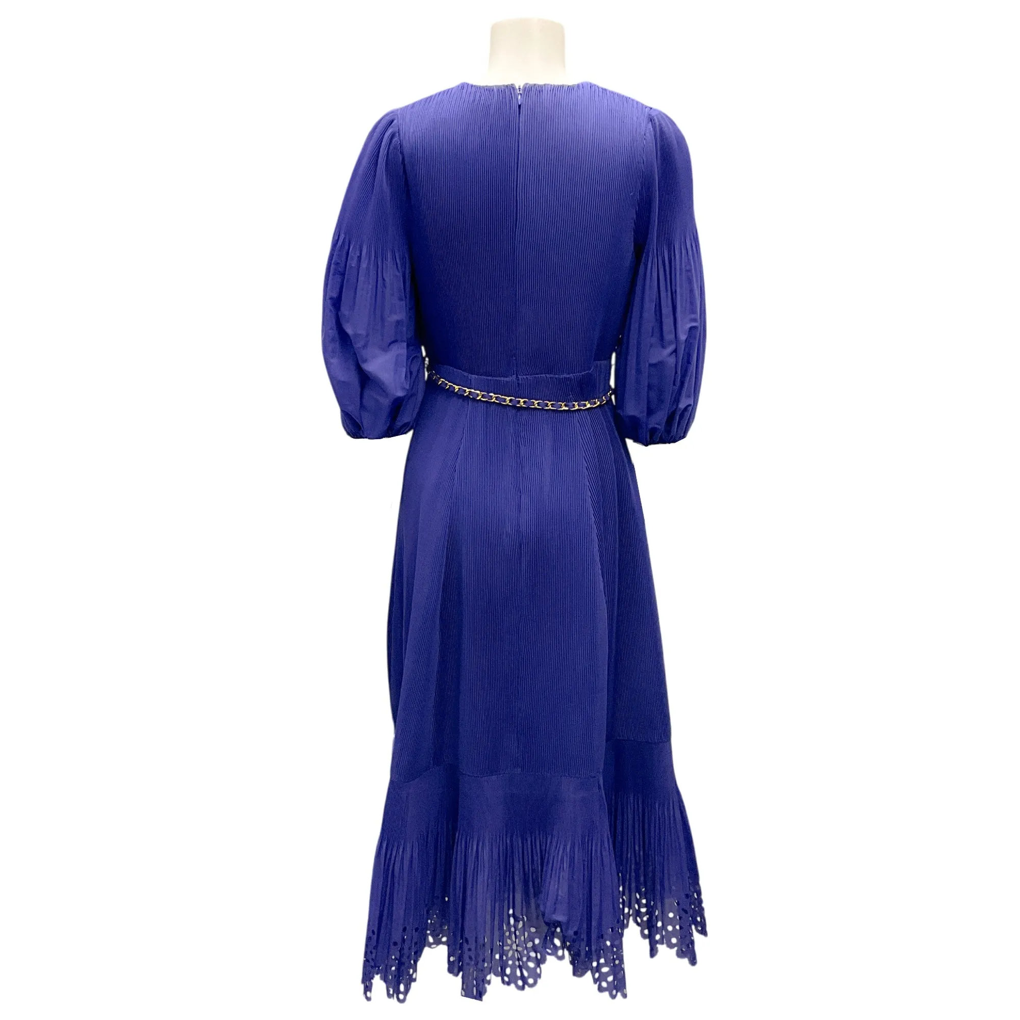 Zimmermann Purple Fine-Pleated Midi Dress