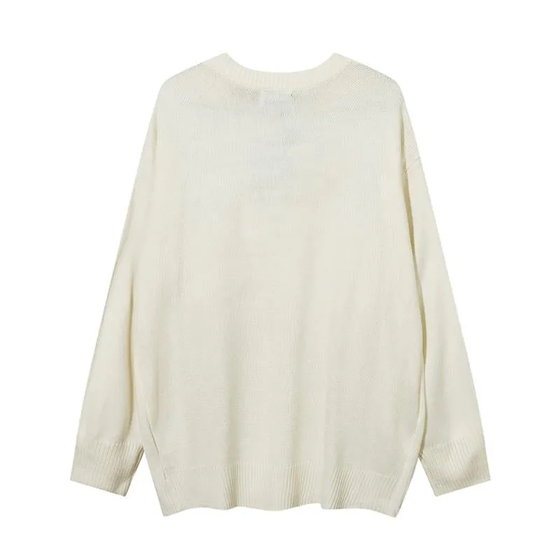 Zipper Basic Oversized Sweater